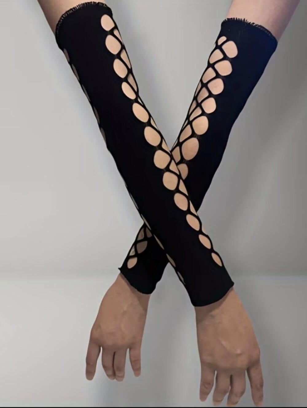 Women’s Black Cutout Arm Sleeves Gloves - Unbranded